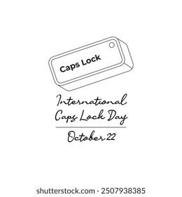 line art of International Caps Lock Day good for International Caps Lock Day celebrate. line art