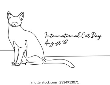 line art of international cat day good for international cat day celebrate. line art. illustration.