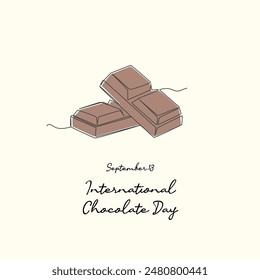 line art of International Chocolate Day good for International Chocolate Day celebrate. line art.