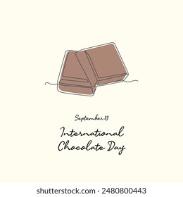 line art of International Chocolate Day good for International Chocolate Day celebrate. line art.