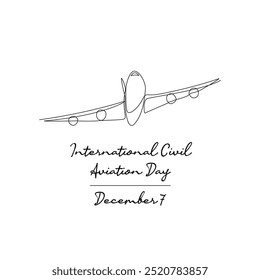 line art do Dia Internacional da Aviação Civil bom para a celebração do Dia Internacional da Aviação Civil. line art.