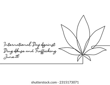 line art of international day against drug abuse and trafficking good for international day against drug abuse and trafficking celebrate. line art. illustration.