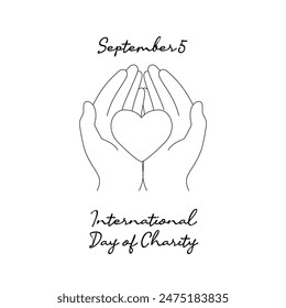 line art of International Day of Charity good for International Day of Charity celebrate. line art.