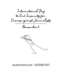line art of International Day to End Impunity for Crimes against Journalists good for International Day to End Impunity for Crimes against Journalists celebrate. line art.