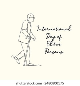 line art of International Day of Older Persons good for International Day of Older Persons celebrate. line art.