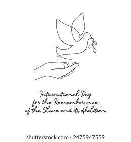 line art of International Day for the Remembrance of the Slave Trade and its Abolition celebration. line art.