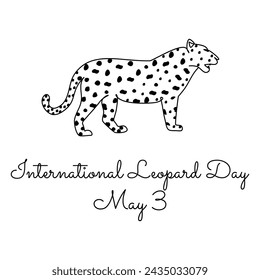 line art of International Leopard Day good for International Leopard Day celebrate. line art. illustration.