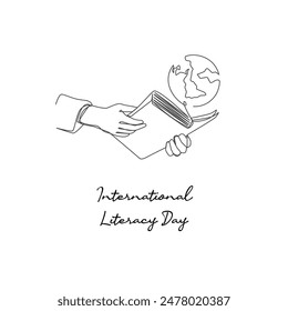 Line art des International Literacy Day gut für den International Literacy Day feiern.