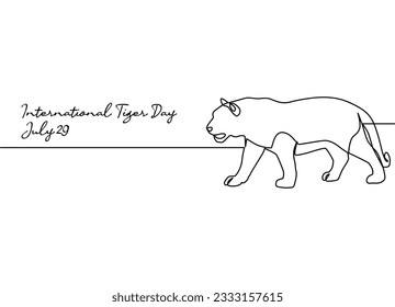 line art of international tiger day good for international tiger day celebrate. line art. illustration.
