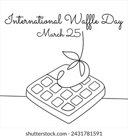 line art of International Waffle Day good for International Waffle Day celebrate. line art. illustration.