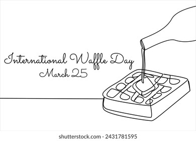 arte de línea del Día Internacional del Waffle bueno para celebrar el Día Internacional del Waffle. arte de línea. ilustración.