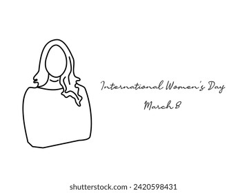 line art of International Women's Day good for International Women's Day celebrate. line art. illustration.