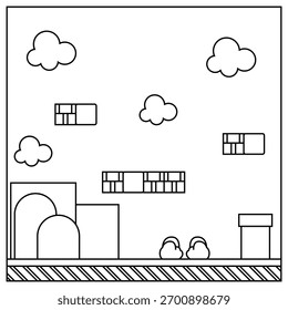 La línea de arte del juego de hierro de fondo