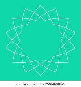 line art islamic symmetry round frame design vector