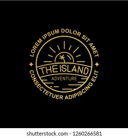line art island, logo design concept