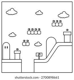 The Line Art of Jump Game Background