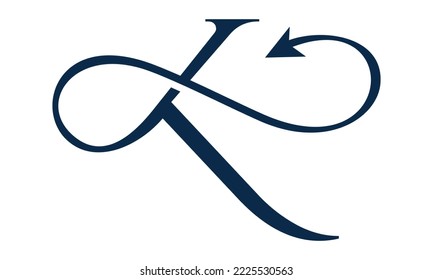 line art of K logo template