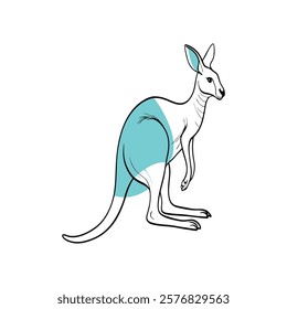 line art kangaroo vector illustrator