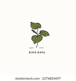 Line art kava kava plant drawing