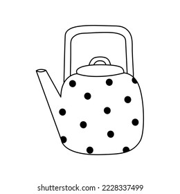 Calentador con puntos de polka. Estilo plano de garabato. Ilustración vectorial aislada 