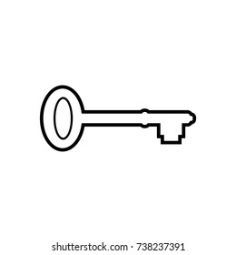 line art key icon, key icon 