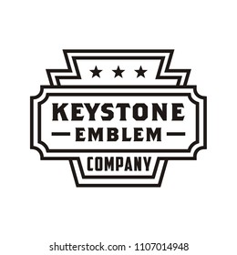 Line Art Keystone Arch Construction Building Badge Emblem logo design inspiration