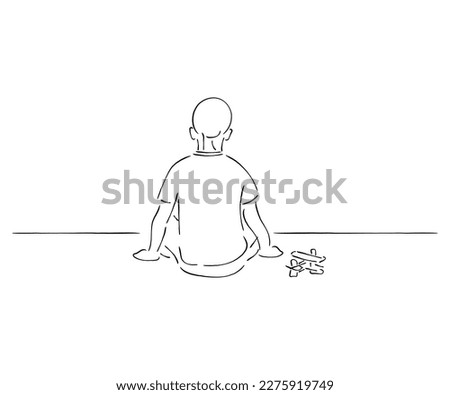 line art of a kid suffering from cognitive developmental issues and showing tantrums. 