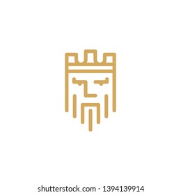 Line Art King Face Logo Design Inspirations.