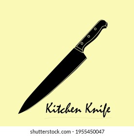 line art kitchen knife. kitchen equipment