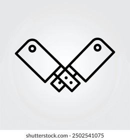 Line art knife icon logo vector illustration design, for cooking theme design