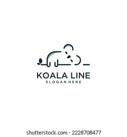 Line art koala design template
