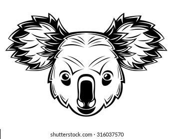 line art koala head