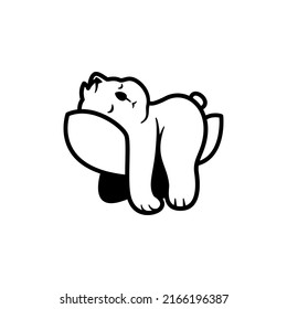 line art koala sleeping beauty on the pillow. perfect used logo, icon or etc