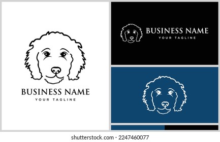 logo de line art labrador doodle
