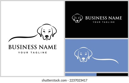 line art labrador logo template