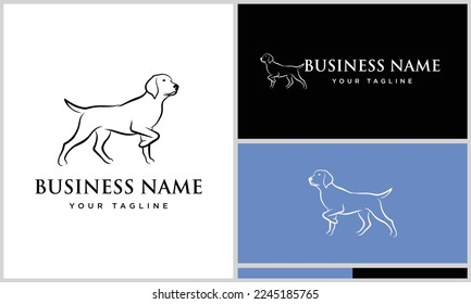line art labrador logo template