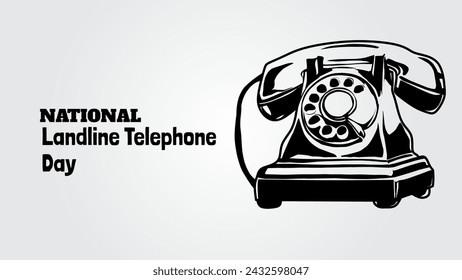  line art of landline telephone day good for national landline telephone day celebrate. line art. illustration.