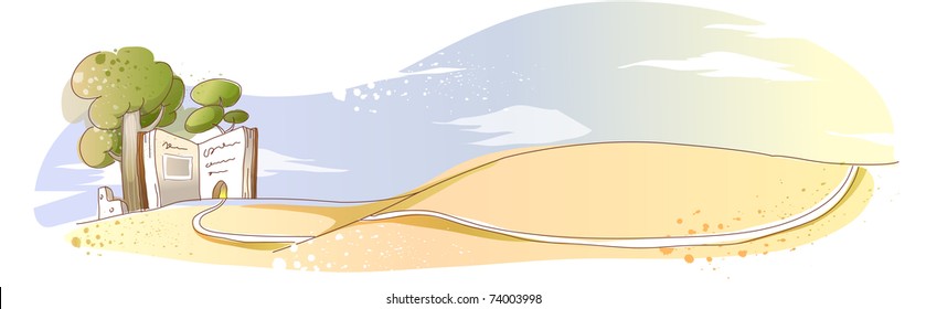 Line Art Landschaft