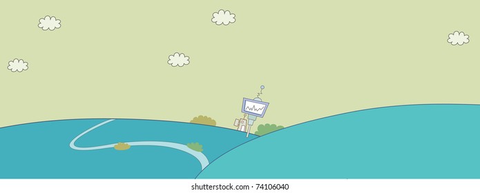 Line Art Landschaft