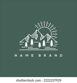 line art landscape logo vector