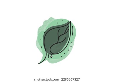 Abstrakte Linienform aus Kunstleaf in grüner Farbe