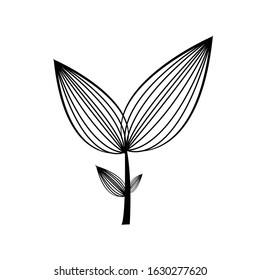 line art leaf for autumn design