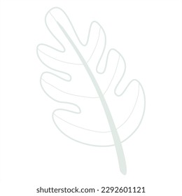 Line art leaf green color on white background 