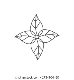 Line Art Leaf logo. Modern Style