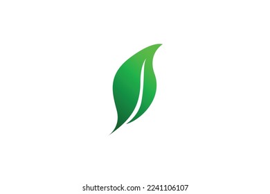 Line Art Leaf Minimal Logo Design On White Background. Minimal Awesome Trendy Line Art Leaf Icon Design Template On White Background