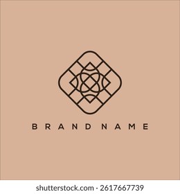 line art leaf minimalist ornament logo vector