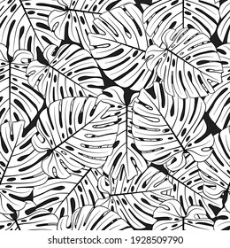 line art leaf pattern suitable for wallpaper, background, fabric, etc