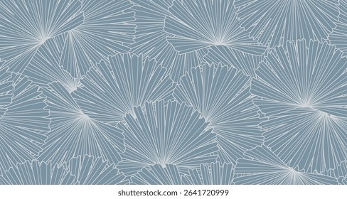 Line Art Leaves Seamless Pattern. Tropical Leaves Background. Floral Wallpaper. Botanical Design for Prints, Surface, Home Decoration, Fabric. Vector Illustration. Not AI	