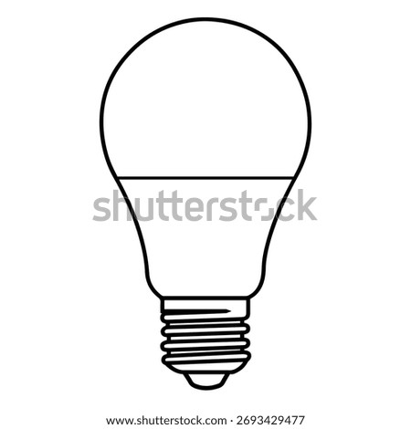 line art led bulb vectors