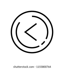 Line Art. Left arrow icon vector, in trendy flat style isolated on white background